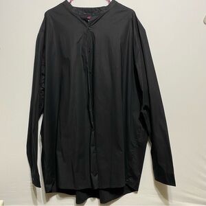 Shaquille O Neal Mens XLG 3XLT Black Long Sleeve Button Down Shirt